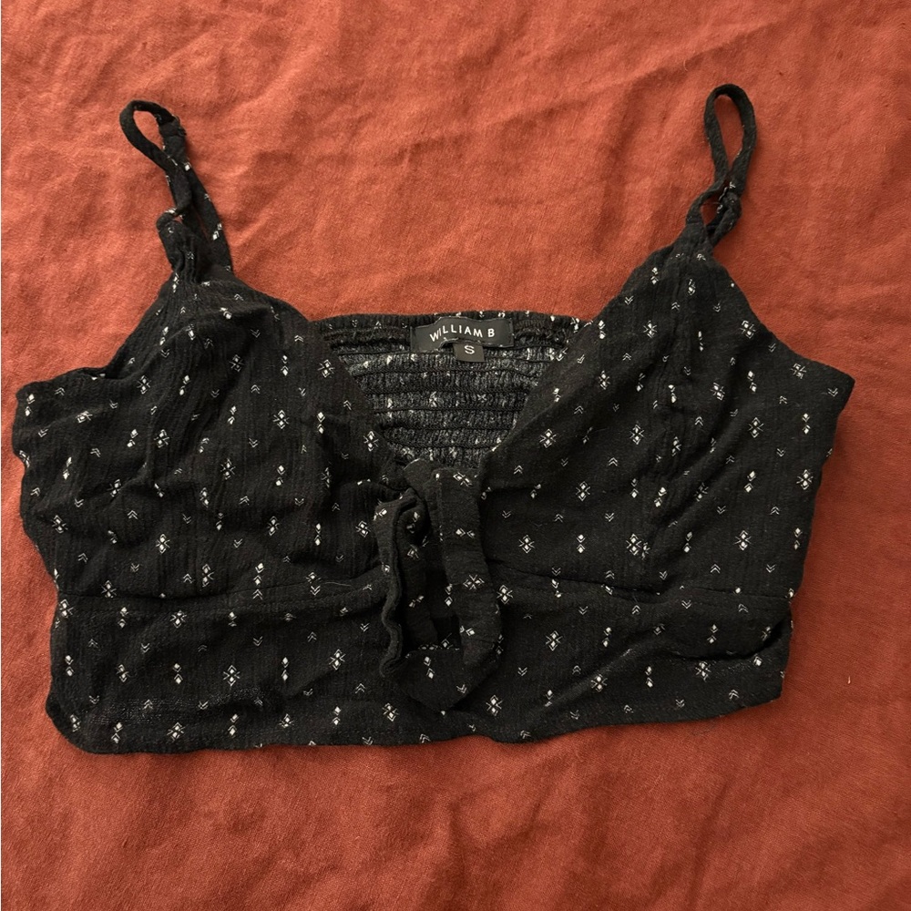 William B Black Patterned Women's Crop Top